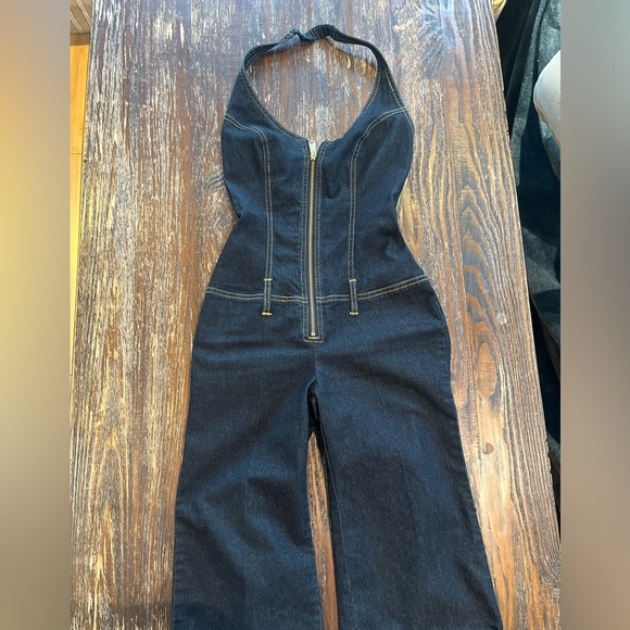 Amazing denim vintage Bisou Bisou capri jumpsuit - Picture 5 of 8